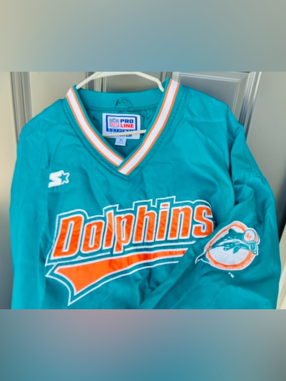 Vintage 90s Miami Dolphins Starter Pullover Jacket NFL XL Dan Marino Era NWOT